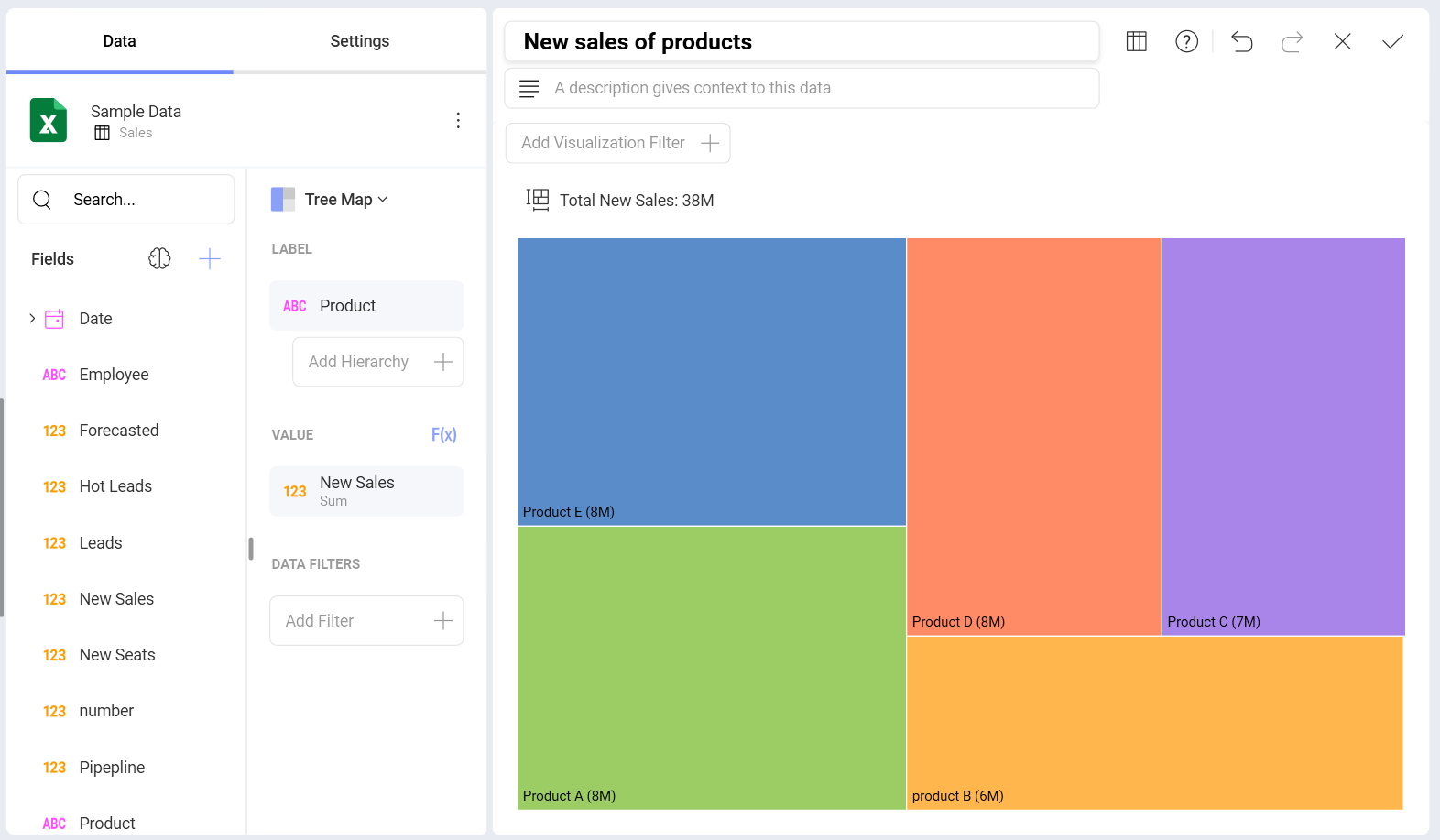 Example of a treemap with no hierarchy