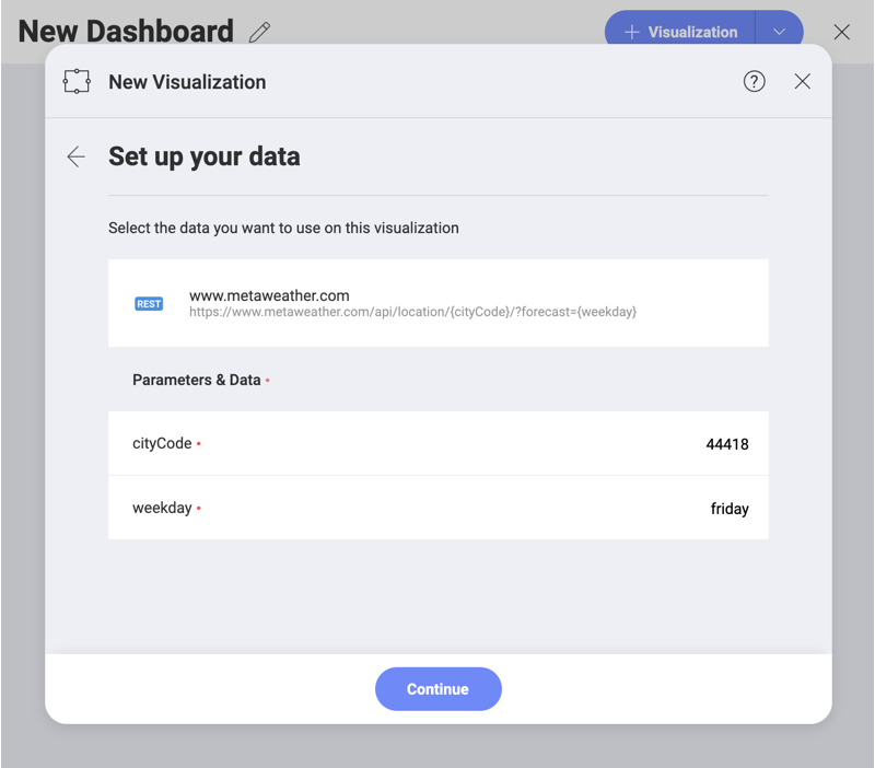 Set up Rest API Parameters Values