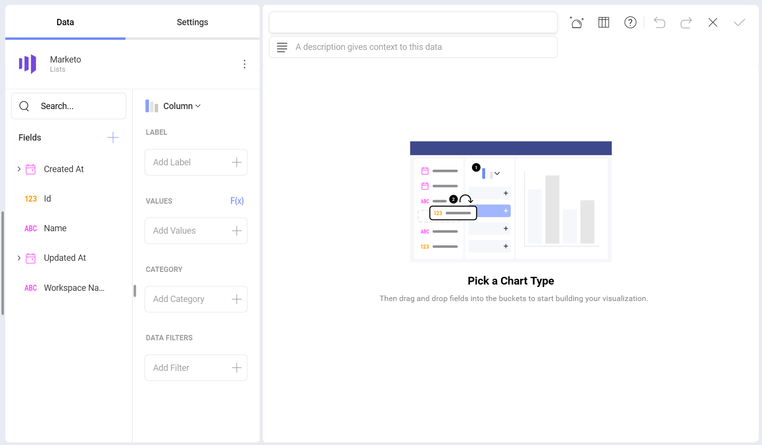 Marketo data in the Visualization Editor