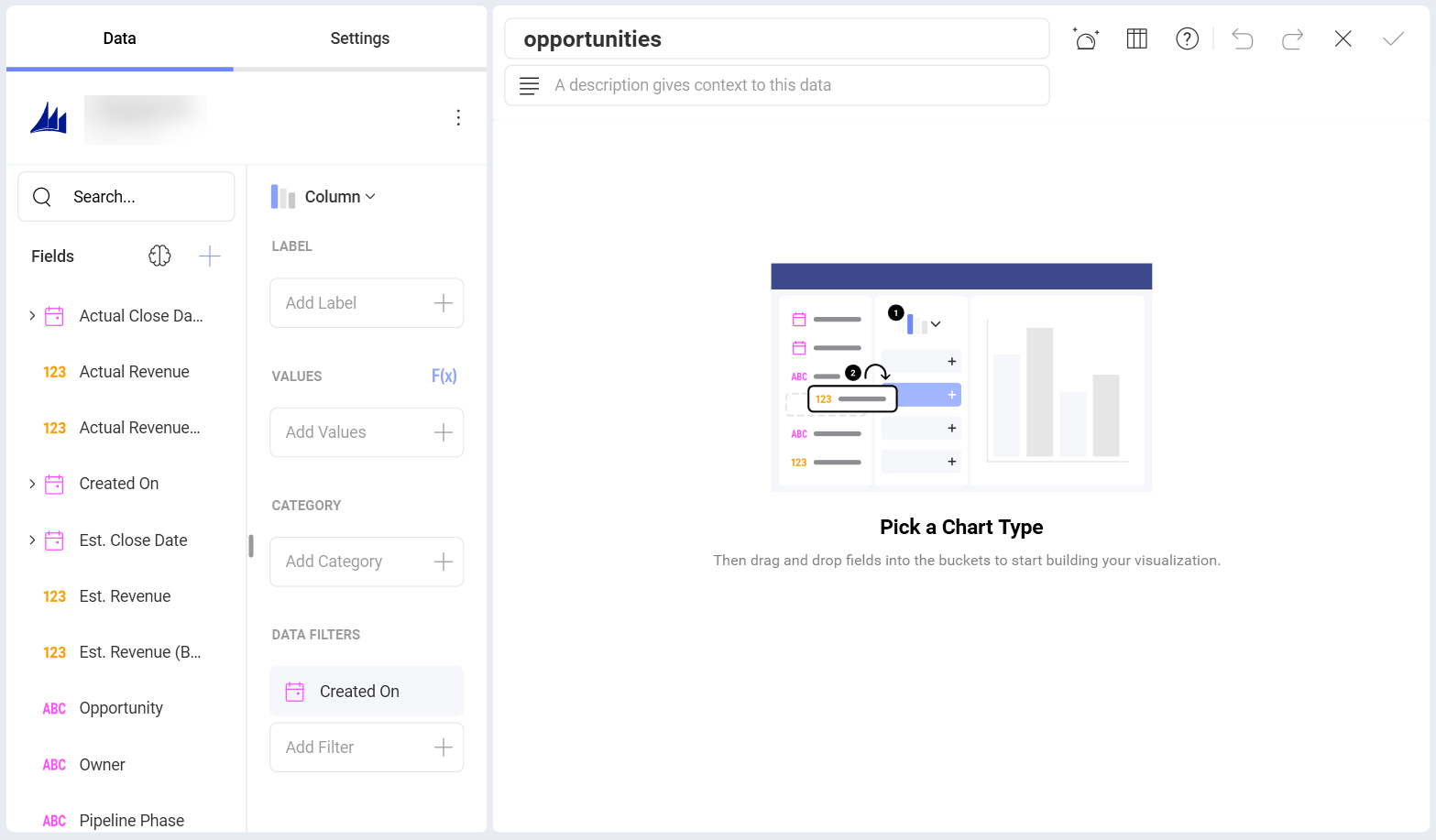 Microsoft Dynamics CRM data in the Visualization Editor