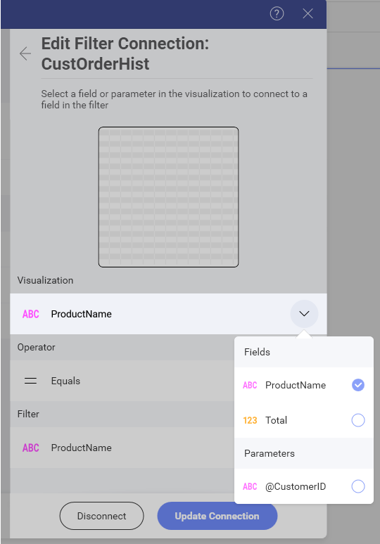 Parameters binding list