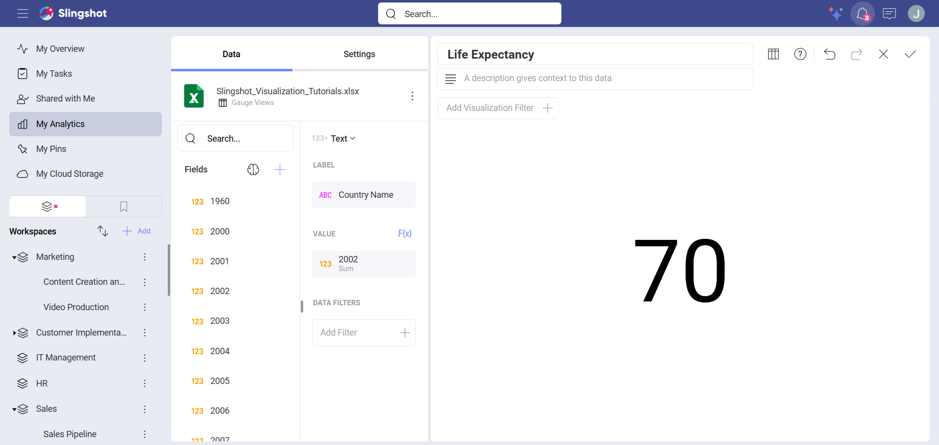 Data presented in a text gauge