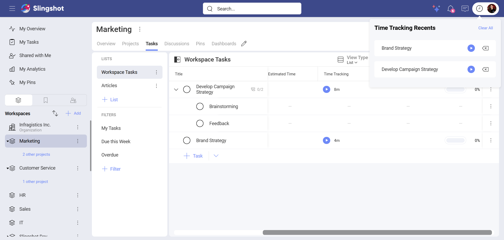 Time tracking timer options